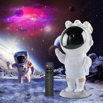 Immagine di Astronauta Galaxy Star Projector Luce Notturna Stellata, Proiettore per Astronauti con Nebulosa, Timer e Telecomando, Camera da Letto Soffitto, i Migliori Regali Bambini Adulti