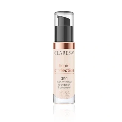 Immagine di Claresa, Correttore, Perfezione liquida 2In1: correttore e fondotinta con finitura opaca Liquid 101 Light 34G