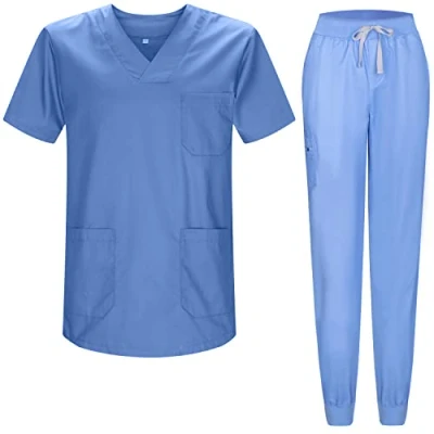 Immagine di MISEMIYA Uniformi Unisex Set Camice Uniforme Medica con Maglia e Pantaloni Mediche sanitarie 817 8316 XX Large, Cielo Blu