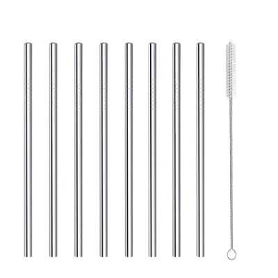 Immagine di Cannucce corte in metallo riutilizzabile, acciaio inox, per uso alimentare, con spazzola pulizia, 160 mm di lunghezza 6 larghezza cocktail roccia gin succo frutta 8 pezzi