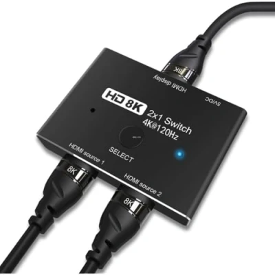 Immagine di CableDeconn HDMI Ultra HD 8K 2.1 ad alta velocità 48Gbps interruttore direzionale solo 2 pollici 1out @60Hz 4K @120Hz Splitter Converter Compatibile con Xbox PS5 Proiettori Monitor