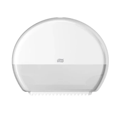 Immagine di Tork 555000 Dispenser rotolo di Carta Igienica Mini Jumbo, sistema T2, 27,5 cm x 34,5 13,2 (altez. largh. profon.), Elevation Design, colore bianco