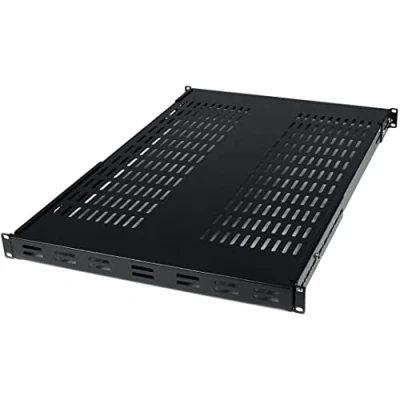 Immagine di StarTech.com Mensola per rack 19&quot; 1U ventilata, Ripiano armadi 19 pollici fisso con profondità regolabile da 48 a 97 cm, apparecchiature A/V, Capacità 80Kg (ADJSHELF)