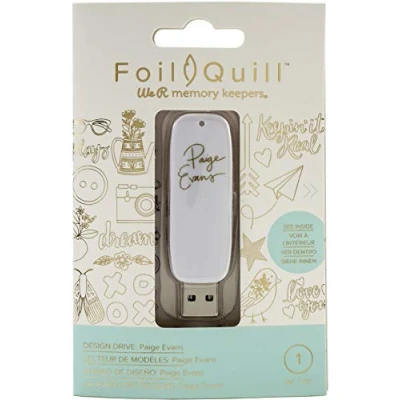Immagine di We R Memory Keepers Iris Ohyama 0633356606901 Chiavetta USB Art Foil Quill Penna, Paige Evans, 200 Frasi e Immagini Legate al Tema, per Realizzare Design Luccicanti, Bianco, taglia unica