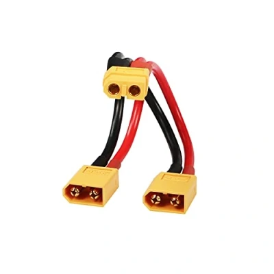 Immagine di RIIEYOCA XT60 Adattatore Connettore Batteria Parallela Doppia Estensione Splitter Y Cavo 14AWG da 1 Femmina a 2 Maschi per Elicottero RC Mode