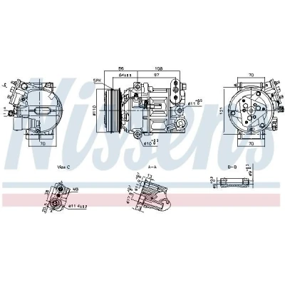 Immagine di NISSENS 890591 Compressore Aria Condizionata 12 PAG 46 R 134a
