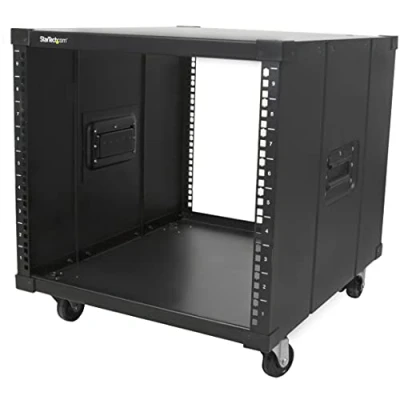 Immagine di StarTech.com Armadio rack 19&quot; 9U aperto Quadro 19 pollici per dispositivi di rete AV Media dati e sala server con ruote Profondità 58 cm Portata 99 Kg (RK960CP)