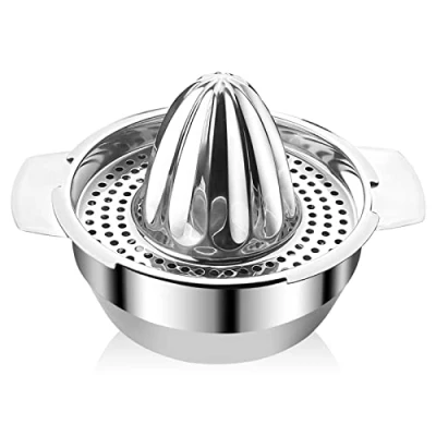 Immagine di Ceisazira Spremiagrumi Manuale 300ml, Spremi Agrumi in Acciaio 201 Lavabile Lavastoviglie con Contenitore di Raccolta, Limone Facile da Pulire per Limoni, Arance, Lime