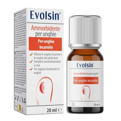 Immagine di Evolsin Ammorbidente per unghie Soluzione delicata ed efficace incarnite Formula alcalina morbide elastiche Facile da usare con applicatore di tampone 20ml