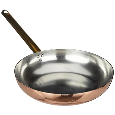 Immagine di Pentole Agnelli Linea Rame Padella Saltare con Manico in Liscio, Marrone, 32 cm