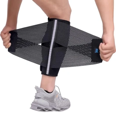 Immagine di Tutore Polpaccio Strappo Muscolare, Fascia Elastica Polpaccio, Polpaccera Compressione Uomo &amp; Donna, Regolabile Supporto, per Stiramento Gambe Gonfie, Cramps, Vene Varicose L/XL