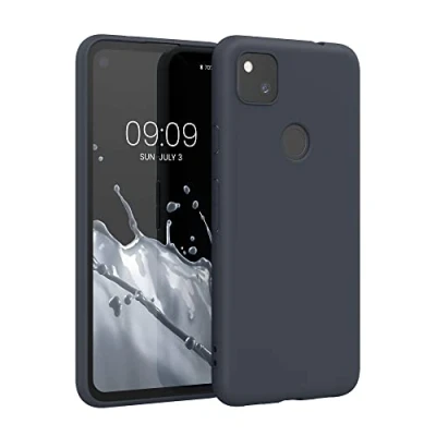 Immagine di kwmobile Custodia Compatibile con Google Pixel 4a Cover Back Case per Smartphone in Silicone TPU Protezione Gommata blu mirtillo