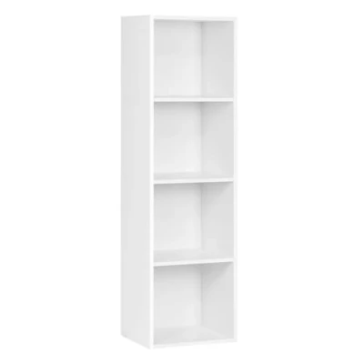 Immagine di WOLTU Libreria Verticale a 4 Ripiani, Scaffale Portaoggetti Porta Libri in Legno, Mobiletto Multiuso per Cucina, Salotto, Ufficio, Studio, Bianco, 30x24x106cm SK003ws4