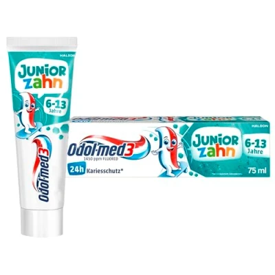 Immagine di Odol med3 dentifricio per bambini dai 6 anni in su, proteggere denti da latte e permanenti, 75 ml