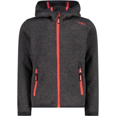 Immagine di CMP Giacca in Knit Tech da bambini con cappuccio fisso, Nero Campari, 128
