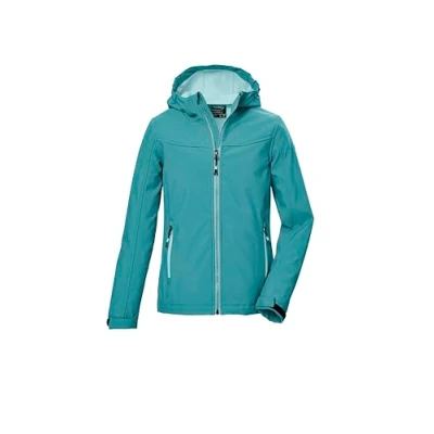 Immagine di killtec Bambine e ragazze Giacca softshell/giacca da esterno con cappuccio KOW 349 GRLS SFTSHLL JCKT, dunkelmint, 176, 42142 000