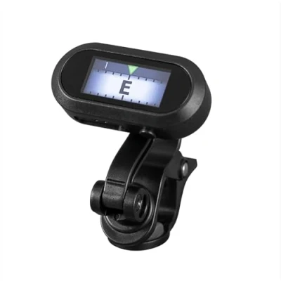 Immagine di Cascha Chrome Clip Tuner con Display a colori Accordatore preciso per chitarra, basso, ukulele e violino girevole 360, facile da usare, ideale principianti professionisti