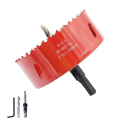 Immagine di Hole Saw Drill Bit HSS Cutter with Arbor for Wood and Metal LAIWEI (3 3/4&quot;(95mm))