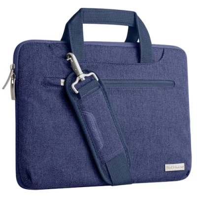 Immagine di TECHGEAR Custodia per computer portatili da 12.8&quot; 13.3&quot; pollici, borsa portatile multifunzionale con tracolla regolabile, cinghia bagagli e impugnature rimovibili Blu