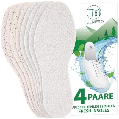 Immagine di TULMERO Suole a piedi nudi per freschi, 4 paia di solette contro i del sudore, perforate l&#039;odore piede, taglia 44