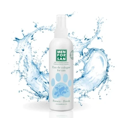 Immagine di MENFORSAN Fresh Eau de Toilette per gatti 125ml, fornisce un profumo fresco, effetto deodorante, trasparente