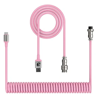 Immagine di XINMENG Cavo Da USB C A Spirale Personalizzato Con Staccabile Doppia Manica Linea Molla Estensibile Aviatore in Metallo Per Playstation Tastiera Mouse Flash Drive verde