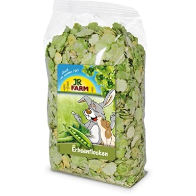 Immagine di JR FARM Fiocchi di Piselli Confezione Tripla 3 x 200 g Snack per tutti i roditori e conigli nani Precotti delicatamente facilmente digeribili Particolarmente ricchi vitamine A C