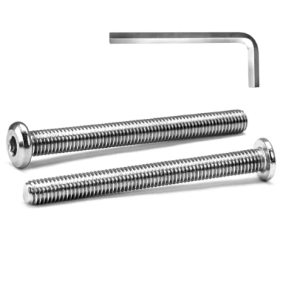 Immagine di MINHER M8 x 80mm 20Pcs Testa Piatta Esagono Incassato Viti Bulloni, Bulloni Per Mobili, Acciaio Inossidabile A2 V2A, Filettatura Completa (con Chiavi a Brugola)