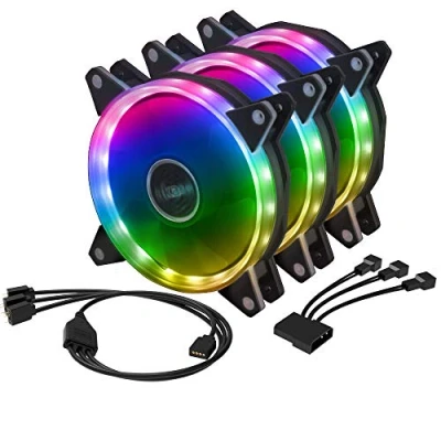 Immagine di Akasa VEGAS AR7 Kit Ventole ARGB Confezione da 3 Ventola di raffreddamento 120 mm 1500 giri/min cavo splitter LED 1 a incluso e prolunga AK FN107