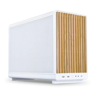 Immagine di Lian Li DAN Cases A3 mATX Wood Edition PC Gehäuse, Micro ATX Buche, weiß Tower Contenitore, Case da gioco, Bianco