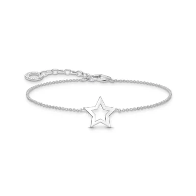 Immagine di Thomas Sabo A2162 001 21 Braccialetto con ciondolo a forma di stella in Argento Sterling 925, Eine Grösse, sterling, senza gemma, Nessuna pietra preziosa