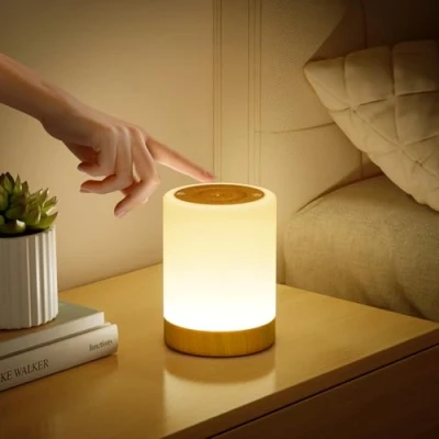 Immagine di lampada da comodino touch dimmerabile, 4 modalità e 256 RGB Luce notturna a LED calda bambini, ricaricabile USB con temporizzazione, tavolo senza fili per camera letto