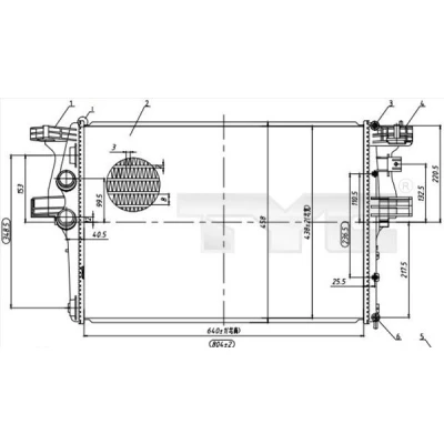 Immagine di Radiatore, Raffreddamento motore TYC 715 0005