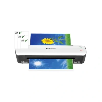 Immagine di Fellowes plastificatrice Sola, formato A4, fino a 125 micron, uso domestico, con leva di sblocco e modalità riposo, riscaldamento in 4 minuti [ESCLUSIVA AMAZON]