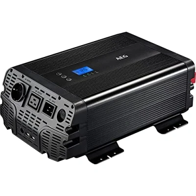 Immagine di AEG Automotive 10062 Convertitore di Tensione sinusoidale 1500 Watt 12 Volt a 230 App, prevalenza e Controllo Ventola