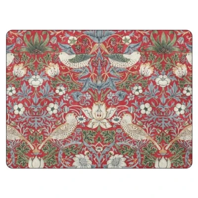Immagine di Pimpernel Tovagliette, Modello Strawberry Thief, Colore Rosso, in Legno, Multicolore, Piccole Dimensioni, Set di 6 Pezzi