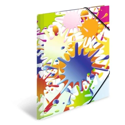 Immagine di HERMA Impressions 19293 Colour Splats Cartelline ad angolo per bambini, in cartone, con stampa interna ed elastico, set di 3 cartelle cartone robusto, ragazzi e ragazze