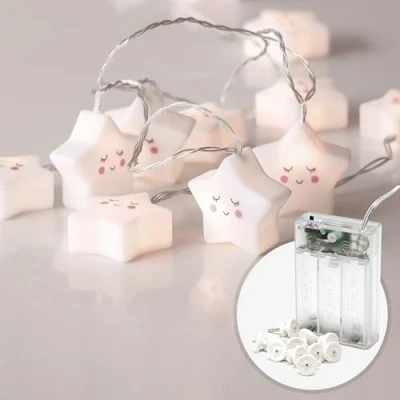 Immagine di CozyHome Luci led a batteria stella Per bambini 5 metri &amp; 20 in bianco caldo I Con timer interni Lucine decorative Filo Fairy lights Lucette pile interno
