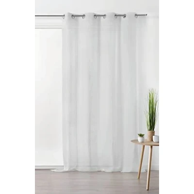 Immagine di Linder 189/10/377AB Tenda Trasparente in Lino, con Occhielli, 150 x 260 cm, Colore: Bianco
