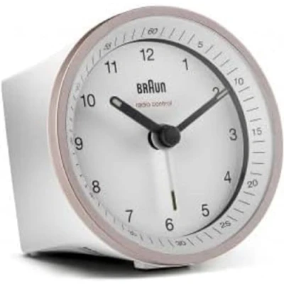 Immagine di Braun Radiosveglia di colore bianco rosa con allarme Crescendo, funzione snooze e illuminazione, BC07PW DCF