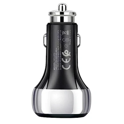 Immagine di MMOBIEL Adattatore Accendisigari USB da Auto Doppio C per Potente a 2 Porte 45 W Caricatore Telefono con Power Delivery 3.0 Nero