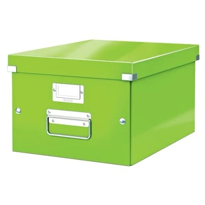 Immagine di Leitz Click &amp; Store WOW Scatola Archivio Media, per Riporre e Trasportare Documenti A4 Oggetti di Medie Dimensioni, Adatta a Casa Ufficio, Verde, 60440054