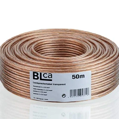 Immagine di DCSk BLca 2 x 2.5 mm² 50m Cavo per Altoparlanti HiFi e Casse Audio Auto, CCA Rame, Trasparente