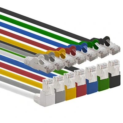 Immagine di 1aTTack.de 366176 Cavo di rete Cat.6 angolo 90 gradi 2m 7 colori patch Cat6 (SFTP PIMF) 1000Mbit/s connettore Rj 45 x metri