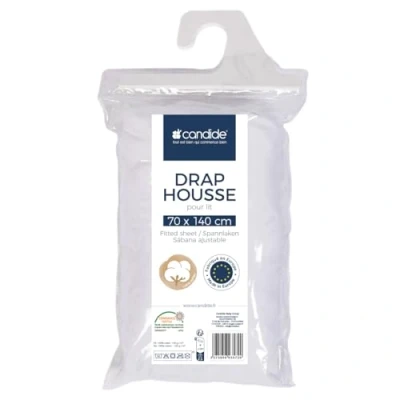 Immagine di Candide 693572 Coprimaterasso in cotone, dimensioni: 70 x 140 cm, colore: Bianco