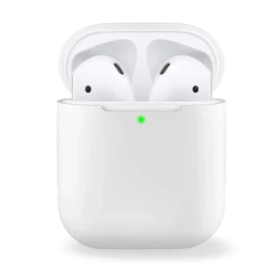 Immagine di MyGadget Cover in Silicone Morbido Custodia Compatibile con Apple AirPods 1 e 2 Generazione Case per Cuffie Auricolari Skin Gomma Bianco