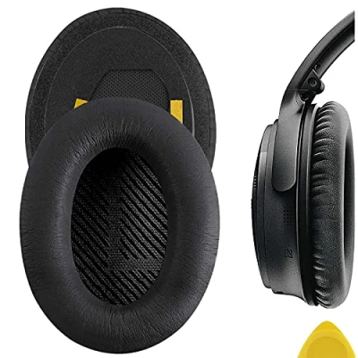 Immagine di Geekria QuickFit Protein cuscinetti auricolari in pelle per cuffie Bosë QuietComfort QC35, QC25 di ricambio auricolari, la riparazione