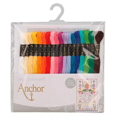 Immagine di Fili di cotone, Anchor A29SC189061 Assortimento essenziale: 18 Matassine, ASST
