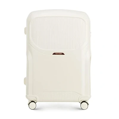 Immagine di WITTCHEN Lady 2 line Custodia da viaggio Valigia grande moderna in policarbonato con 4 ruote piroettanti Lucchetto a combinazione TSA Manico telescopico Taglia L Crema