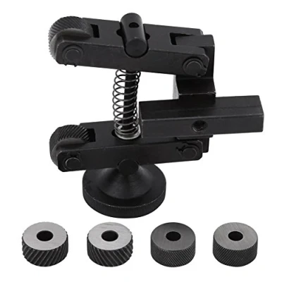 Immagine di Akozon Utensile per zigrinatura 1 pz godrone tornio godronatore lineare con 2 ruote e stelo regolabile 4 di ricambio
